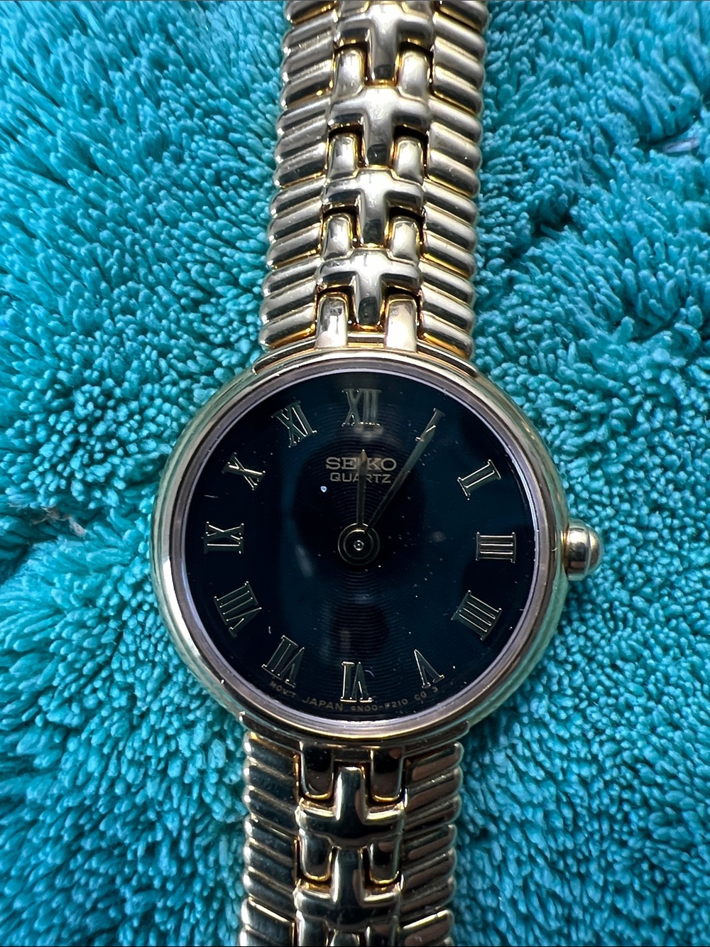 Seiko Gold and Black Ladies' Dress Watch